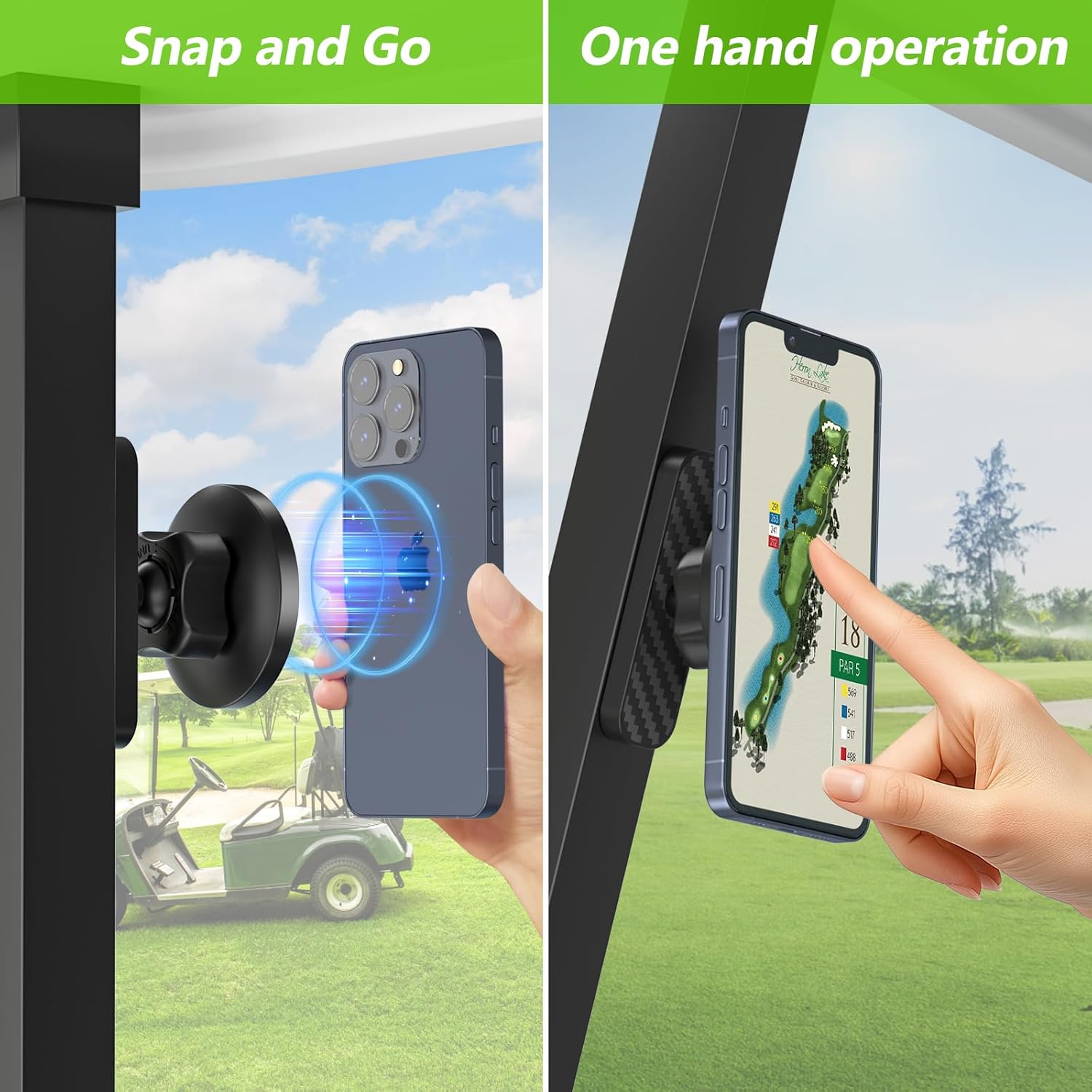 Magnetic Golf Cart Phone Holder